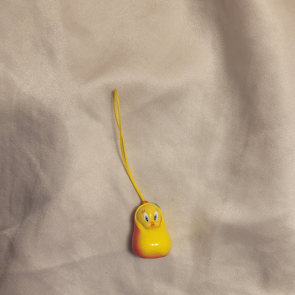 Yellow Pear Tweety Bird Charm Keychain